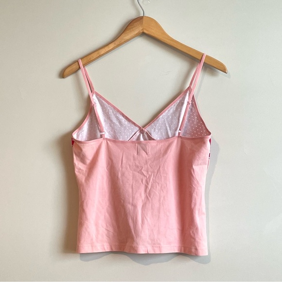 SOLD Lucky Brand Y2K Barbie Pink Polka Dot Cami Tank Color Block Sz L - Picture 4 of 5